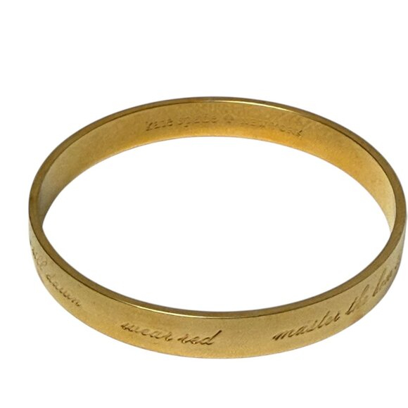 KATE SPADE This is the Year To Idiom Bangle Gold tone Inspiring Bracelet - Picture 2 of 13